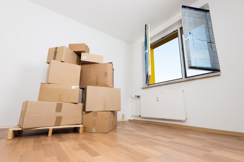 Boxes and furniture arranged for a smooth local move