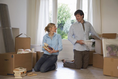 A well-organized storage area used for business and household items